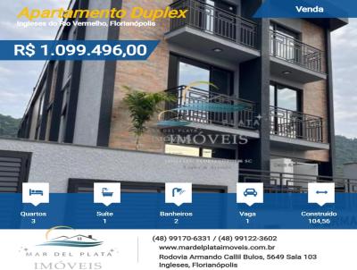 Apartamento Duplex para Venda, em Florianpolis, bairro Ingleses do Rio Vermelho, 3 dormitrios, 2 banheiros, 1 sute, 1 vaga
