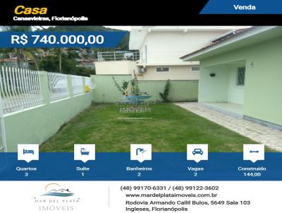 Casa para Venda, em Florianpolis, bairro Canasvieiras, 3 dormitrios, 2 banheiros, 1 sute, 2 vagas
